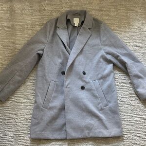 H&M women’s Light Gray Pea Coat